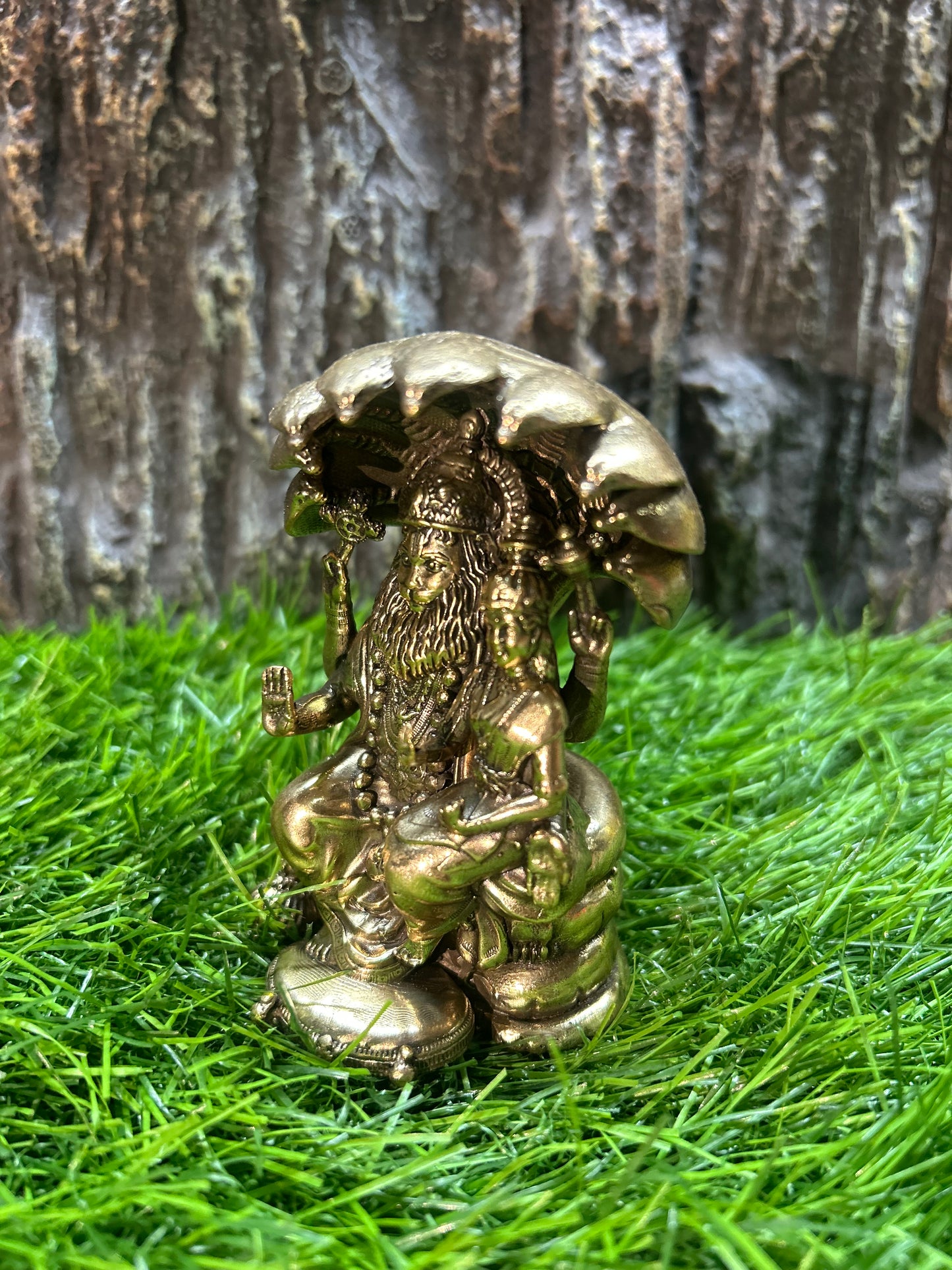 Lakshmi narashima brass idol 4inchs