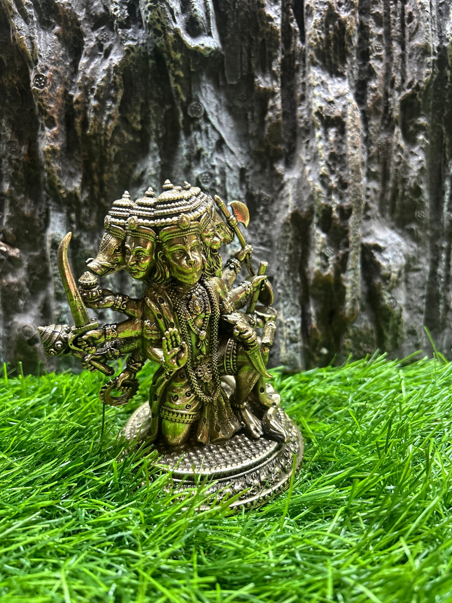 Panchamukhi hanuman brass idol 4inchs