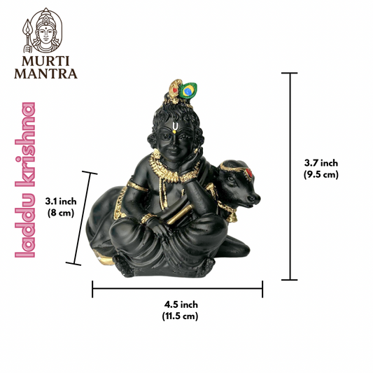 Black Krishna with cow