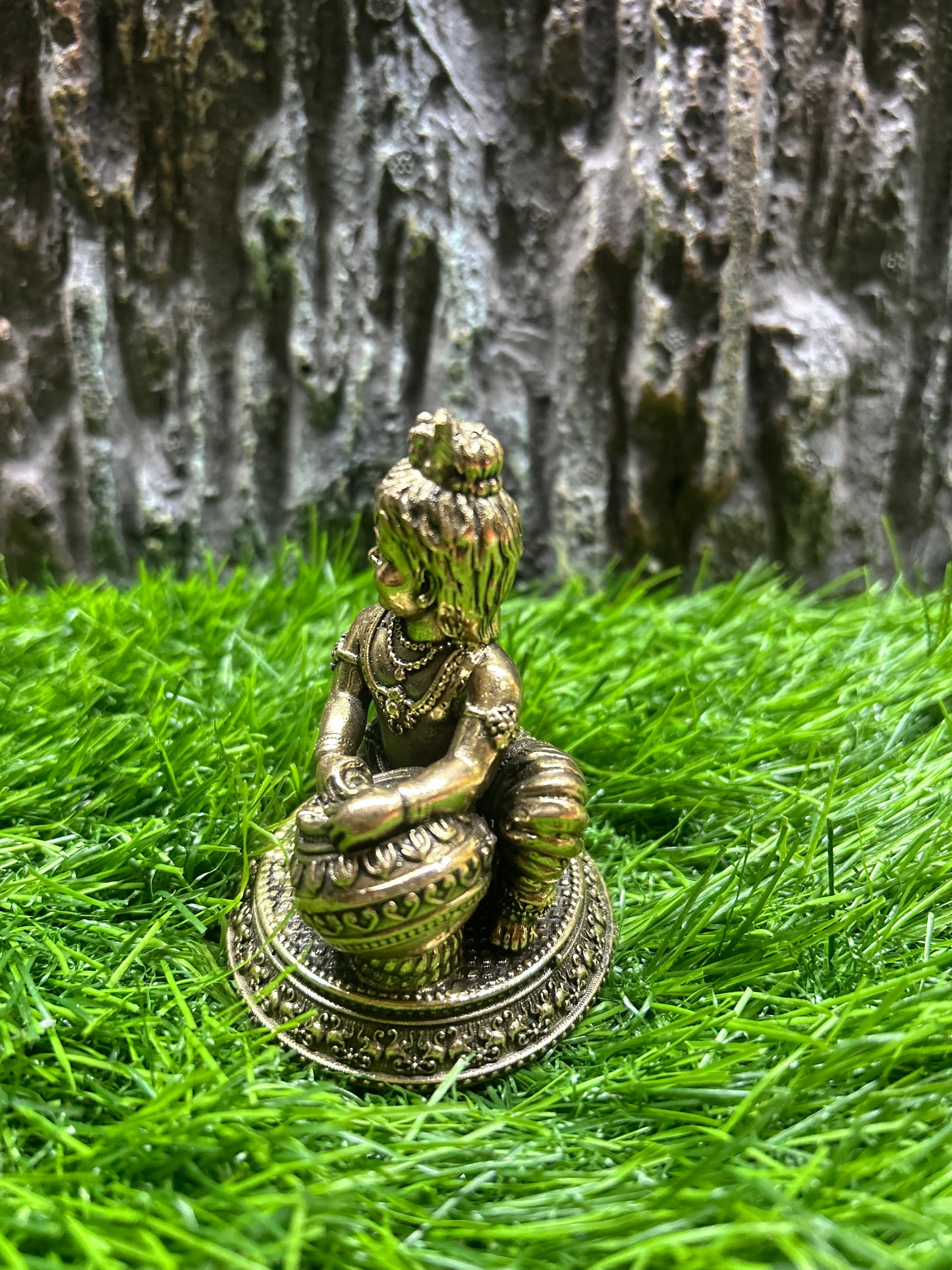 Makhan Krishna brass idol 3inch