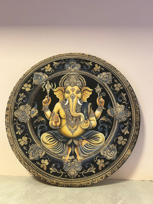 Ganesh round wall mural 16in